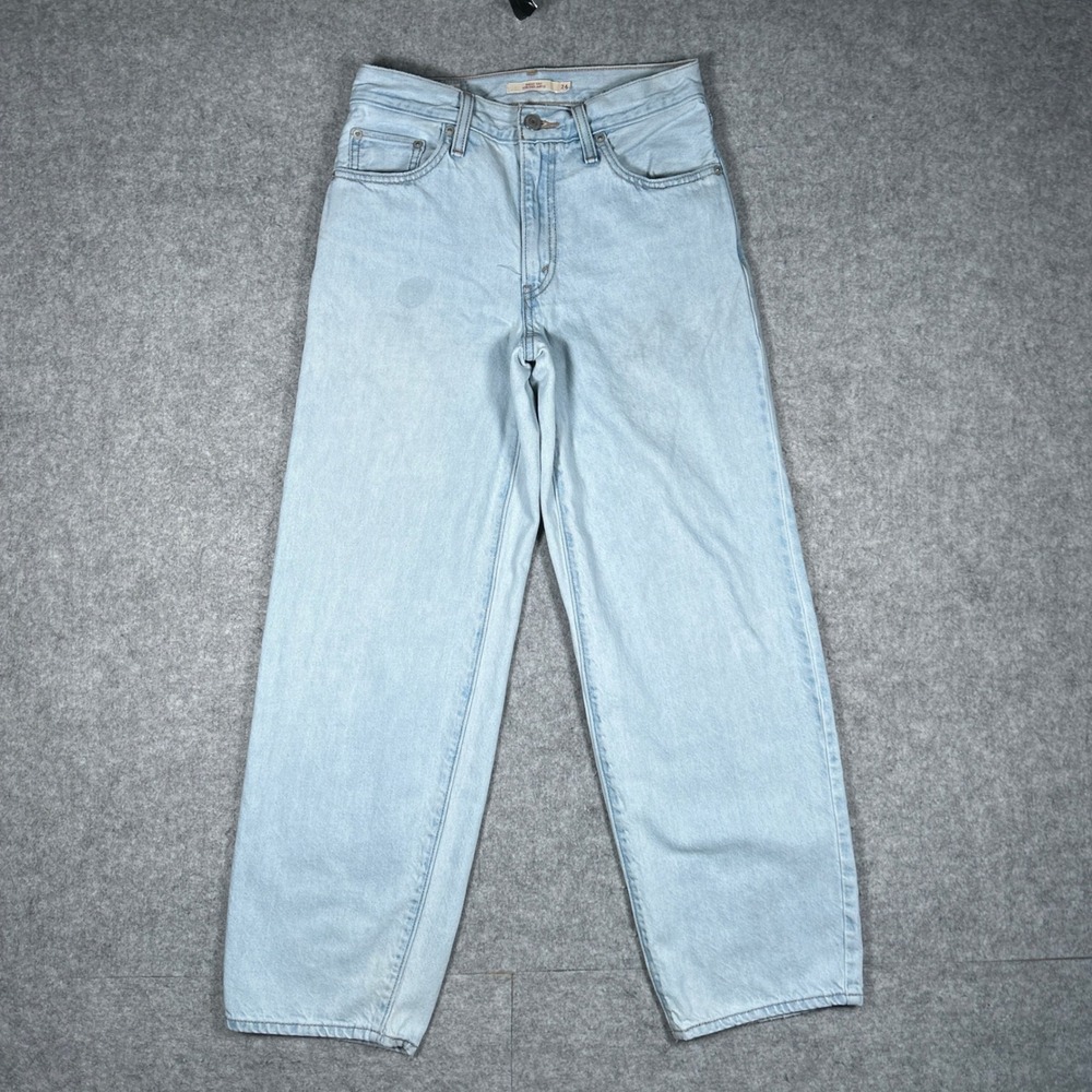 Levi's Denim Jeans Womens 24x30 Light Blue Baggy Dad Premium Wide Leg Y2K